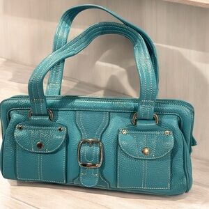 Vintage Tignanello Teal Leather Handbag